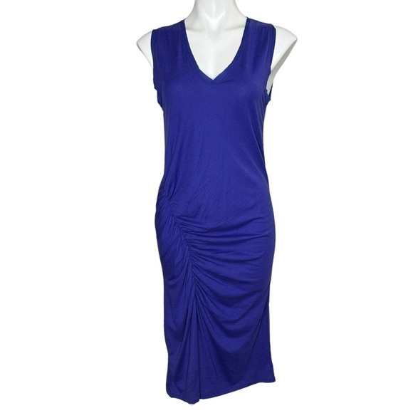 Kenneth Cole Tank Dress Spectrum Blue V-neck Ruched Side Sleeveless NWT small - Picture 2 of 7